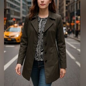 Aritzia Talula Trench Coat Khaki Green 3/4.